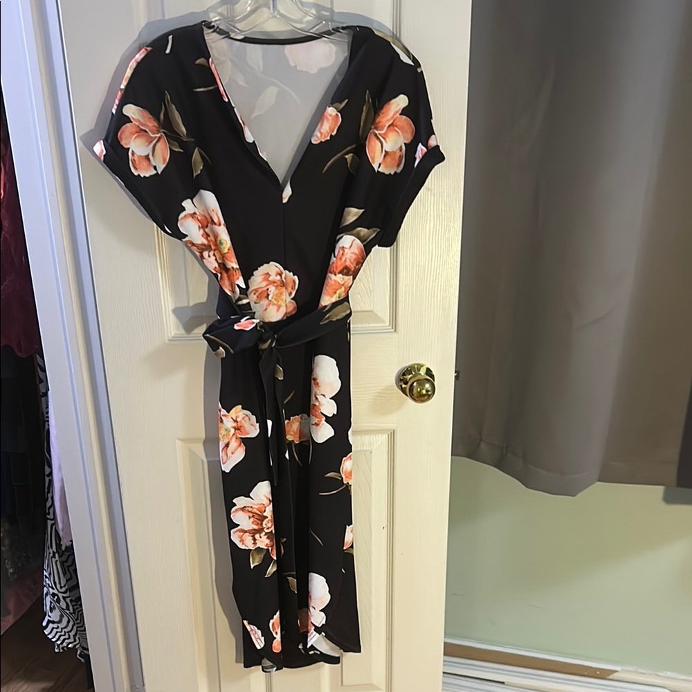 Floral Black Dress